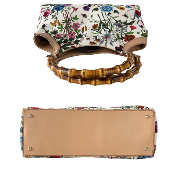 Gucci Flora Bamboo Handbag - Picture 4 of 7